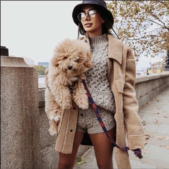 ZARA CABLE KNIT SWEATER AND SHORT SET - Picture 2 of 11